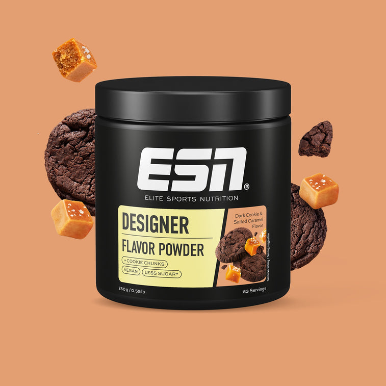 ESN Designer Flavor Powder Dark Chocolate Salted Caramel smaak